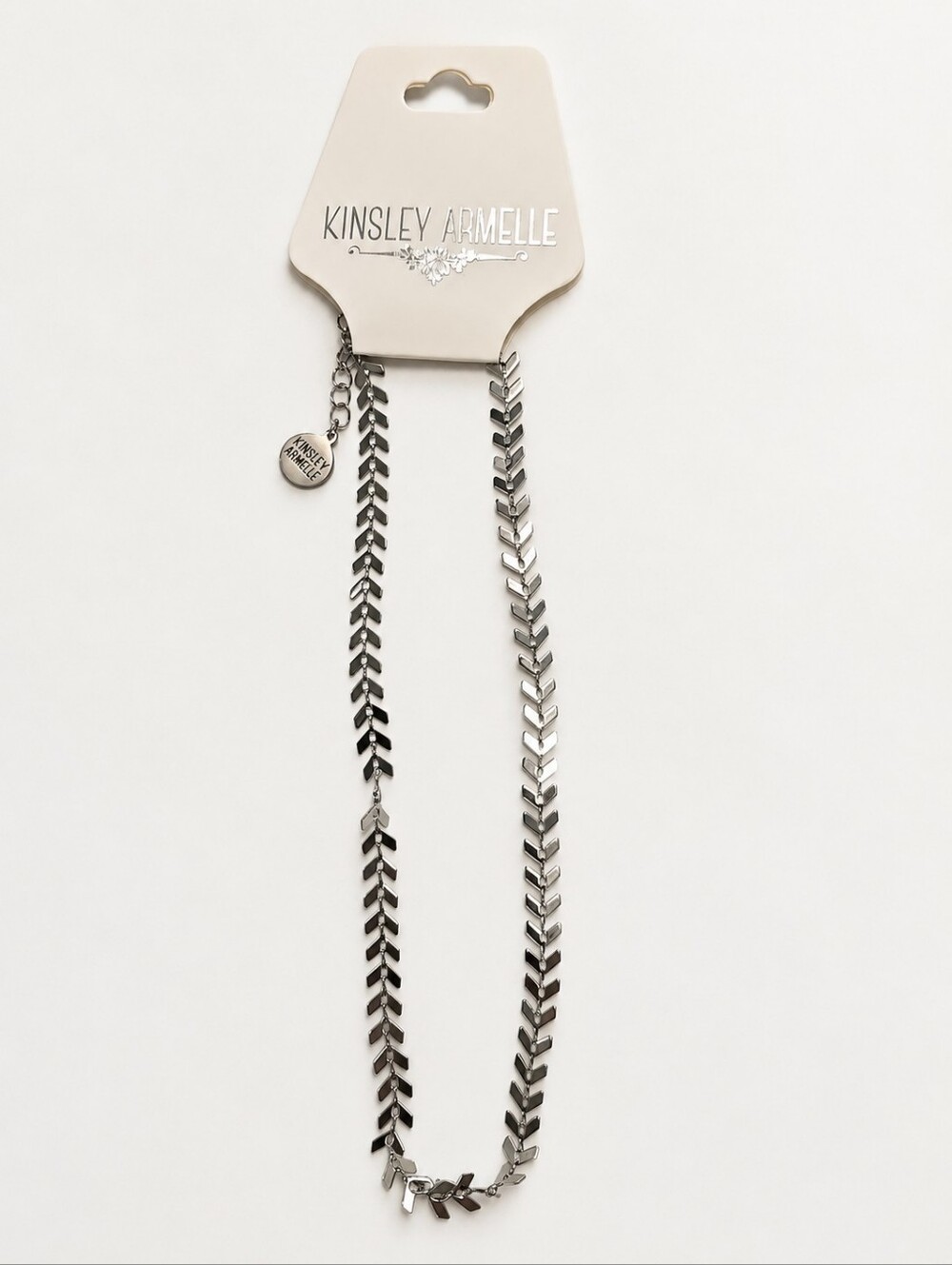 Kinsley Armelle Silver-Tone Chevron Choker Necklace – 14 Inches NWT.